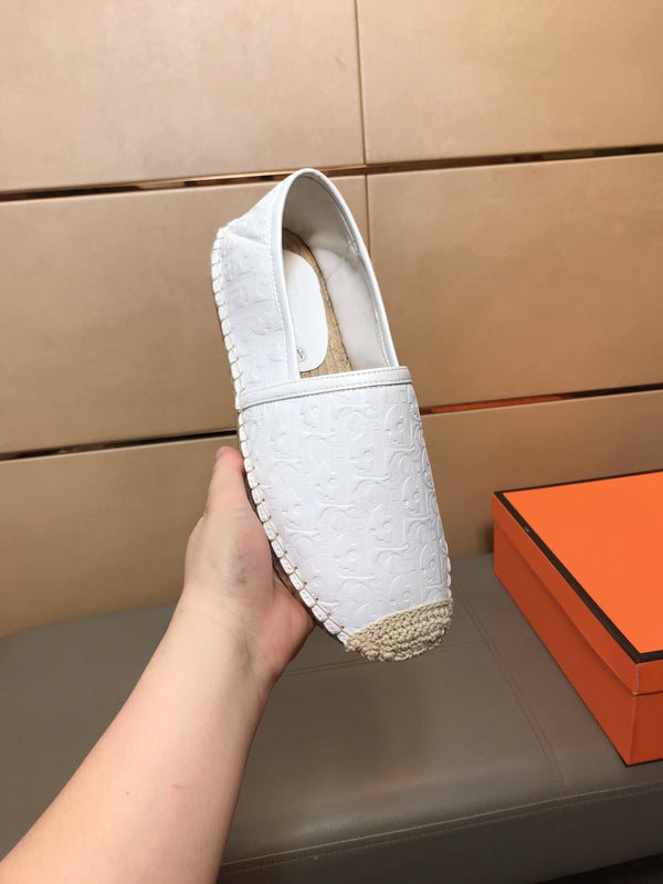 CD PARADISE ESPADRILLE LOAFER WHITE EMBOSSED CALFSKIN