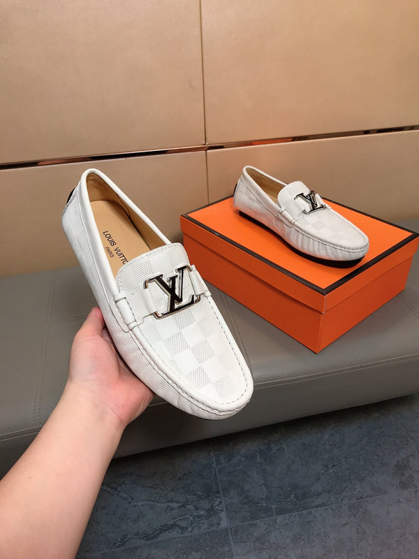 LV LOAFERS IN WHITE DAMIER CALFSKIN