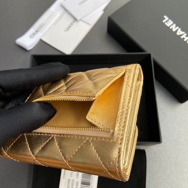 CC 82288 Classic Flap Wallet Gold Lamskin GHW 229884