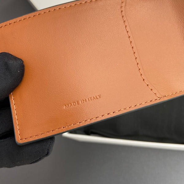 TRIOMPHE Horizontal Card Holder Tan Canvas&Cowhile