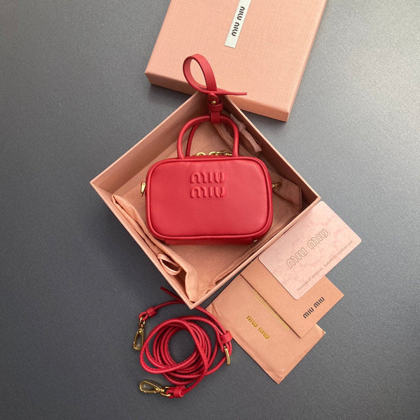 Miu 11 Red Beau Leather Micro Bag 240367