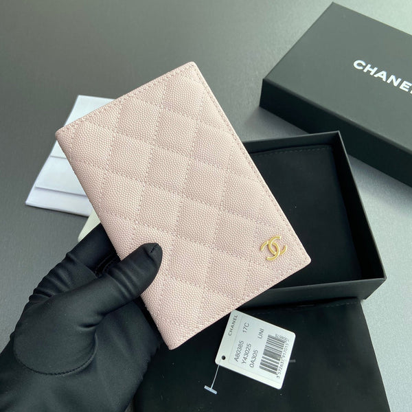 CC Passport Holder Light Pink Caviar 234707