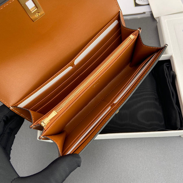 TRIOMPHE Large Wallet 16 Tan Satinated Cowhide