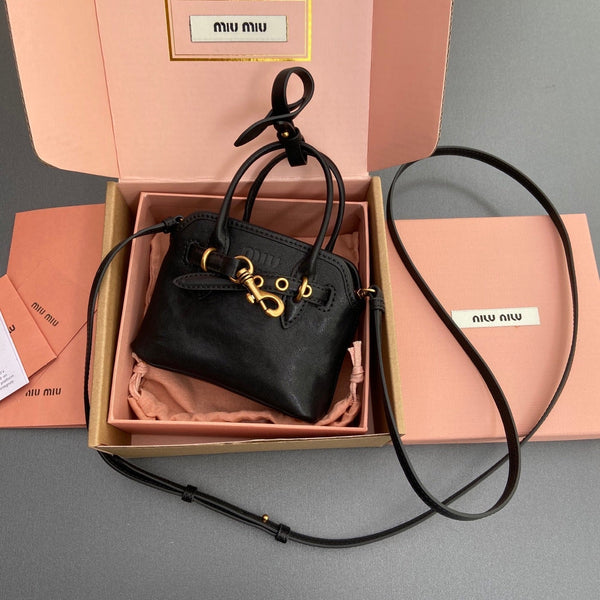 Miu 12.5 Aventure Nappa Leather Bag Black 240397