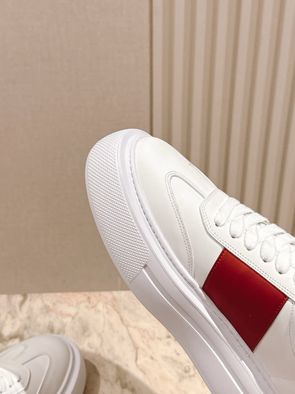 PRA 25s Casual Sneakers White Red Cowhide 449693