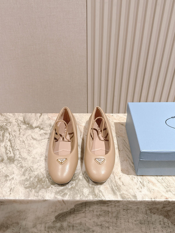 PRA 25s Ballet Flats Beige Cowhide 449717