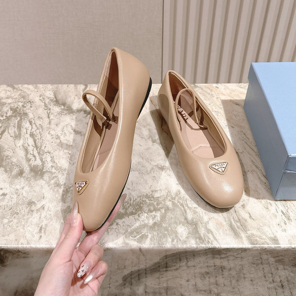 PRA 25s Ballet Flats Beige Cowhide 449717