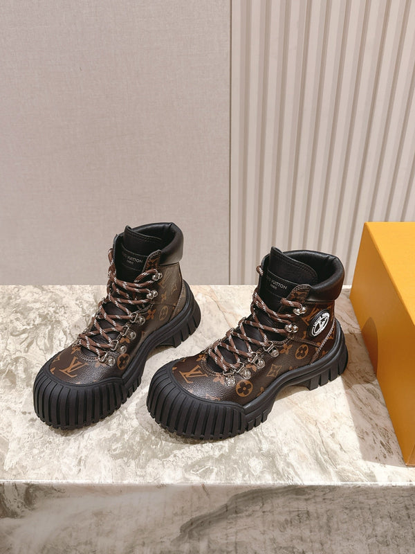 LV Ruby Ranger Ankle Boot 50mm Brown Monogram Canvas 450337