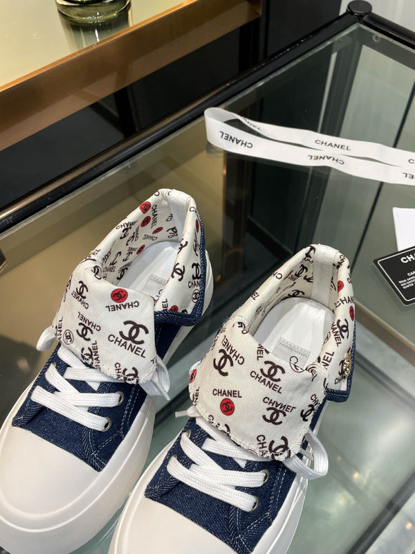 CC 25SS Biscuit Shoes 50mm Dark Blue Canvas 413827