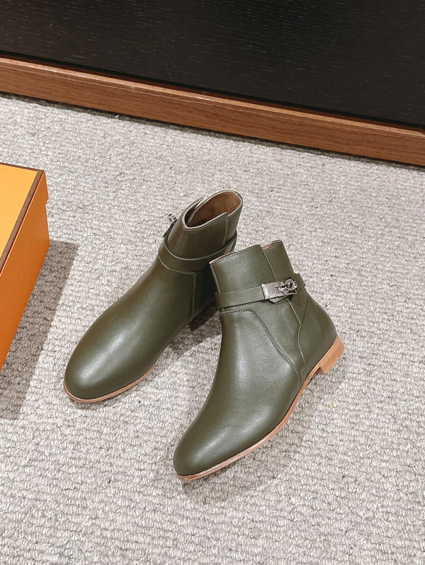 Stivaletto Neo in pelle di vitello color cachi