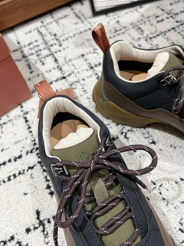 LP Katharina Sneaker In Black Mix Earth Brown Denim Fabric 997603