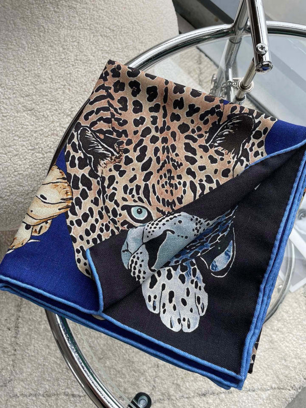 Lazy Leopardesses Scarf 110 CM In Colorful Cashmere Silk 311599