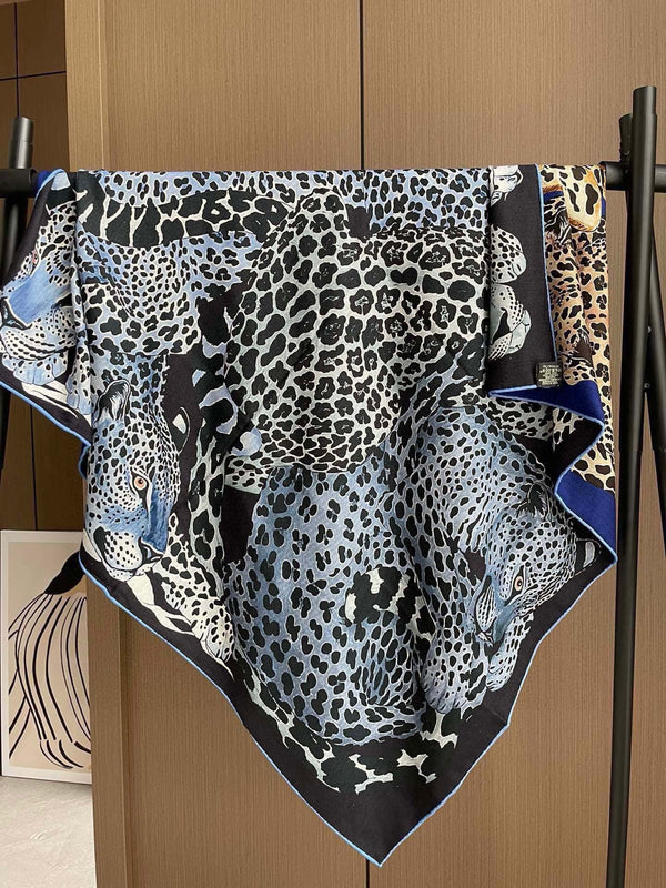 Lazy Leopardesses Scarf 110 CM In Colorful Cashmere Silk 311599
