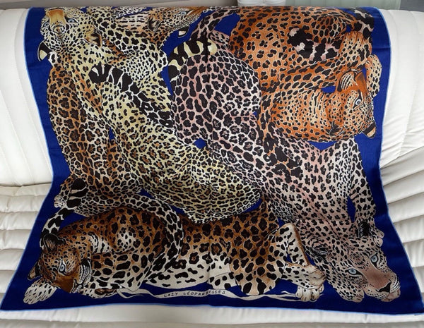 Lazy Leopardesses Scarf 110 CM In Colorful Cashmere Silk 311600