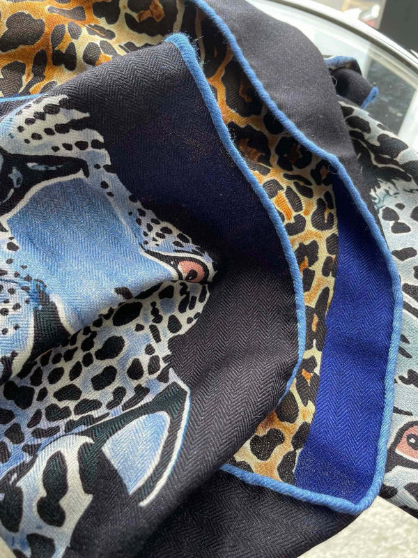 Lazy Leopardesses Scarf 110 CM In Colorful Cashmere Silk 311600