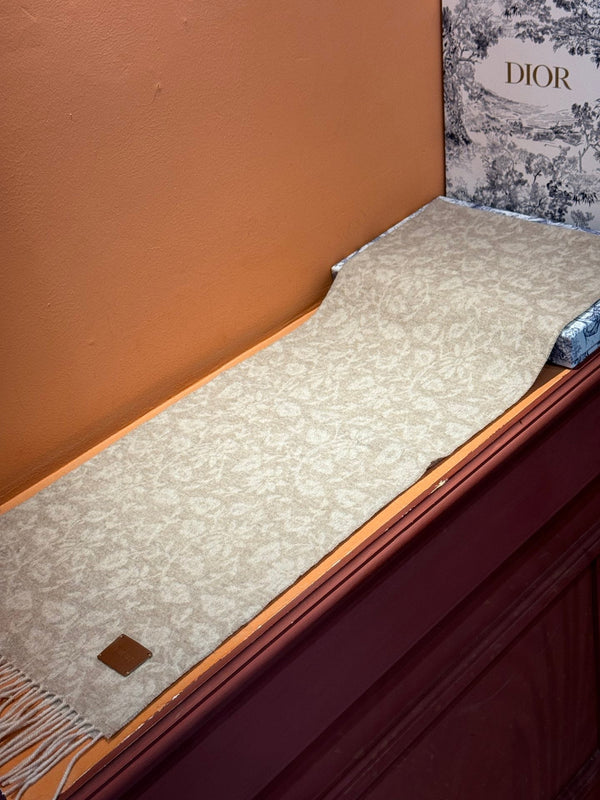 SCIARPA 180 CM IN CASHMERE MONOGRAMMA ECRU TAN 394644