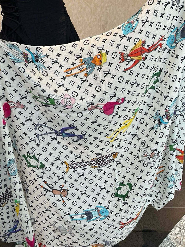 SCIARPA LUNGA 200 CM IN CASHMERE MONOGRAM BIANCO 396506