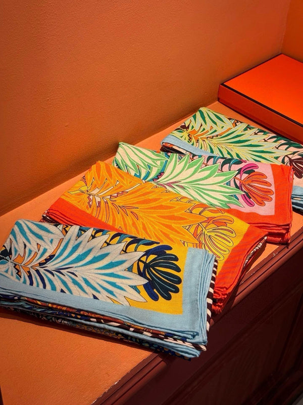 Mountain Zebra Scarf 185 CM Blue Colorful Silk 402280