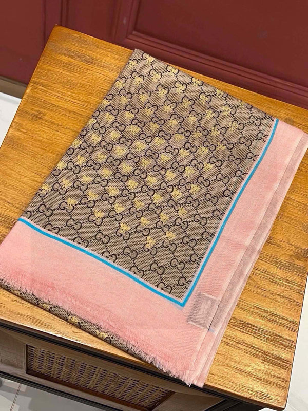 SCIARPA 200 CM IN CASHMERE MIX MARRONE KAKI ROSA CHIARO 405265