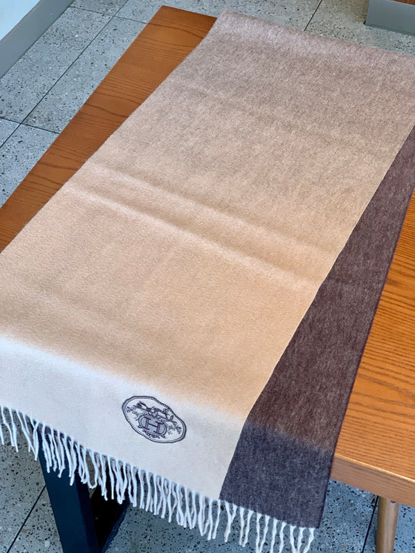 Scarf 190 CM In Beige Mix Dark Brown Cashmere