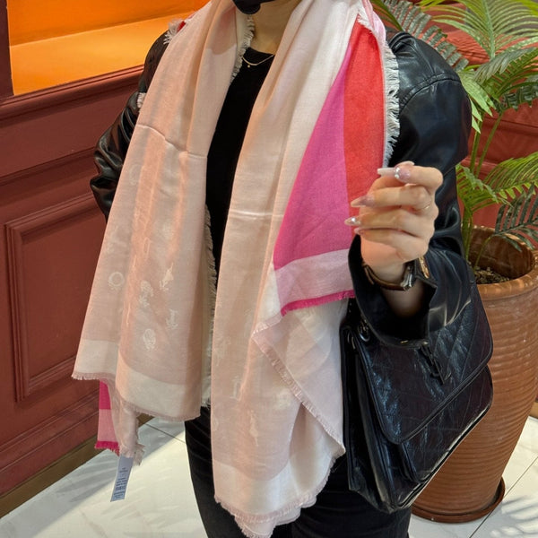 SCIALLE 140 CM IN CASHMERE E SETA ROSA CHIARO 413801