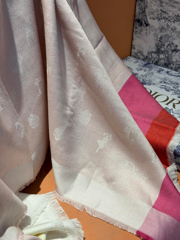 SCIALLE 140 CM IN CASHMERE E SETA ROSA CHIARO 413801