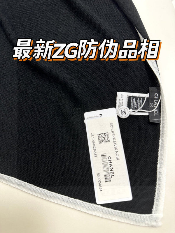 LONG SCARF 200 CM IN BLACK CASHMERE AND SILK 396411