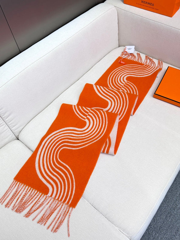 Scarf 180 CM Orange Mix Light Beige Cashmere