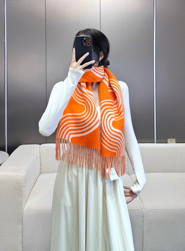 Scarf 180 CM Orange Mix Light Beige Cashmere