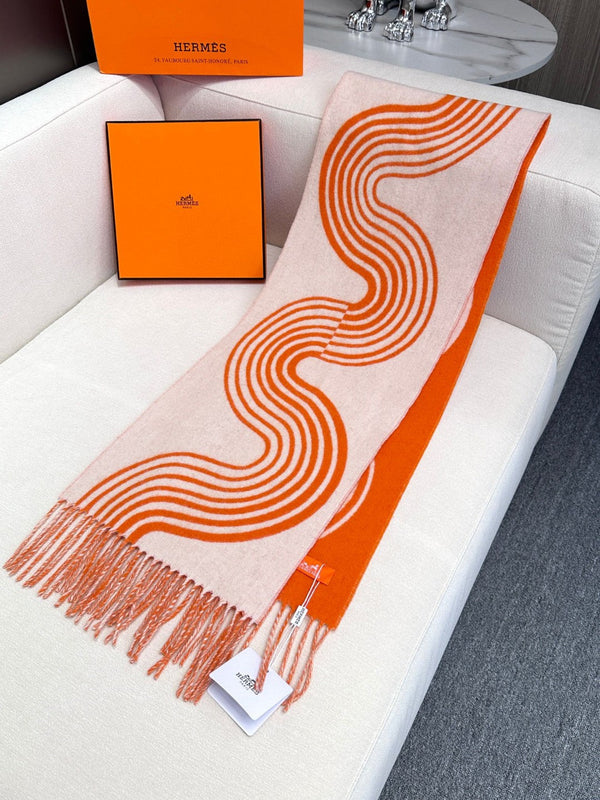 Scarf 180 CM Orange Mix Light Beige Cashmere