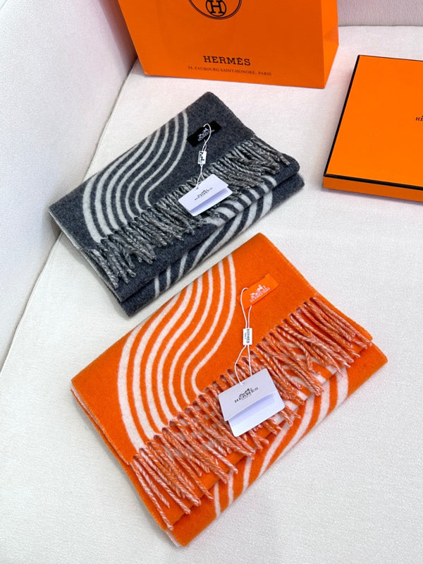 Scarf 180 CM Orange Mix Light Beige Cashmere