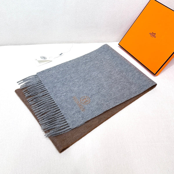 Scarf 180 CM Brown Grey Cashmere