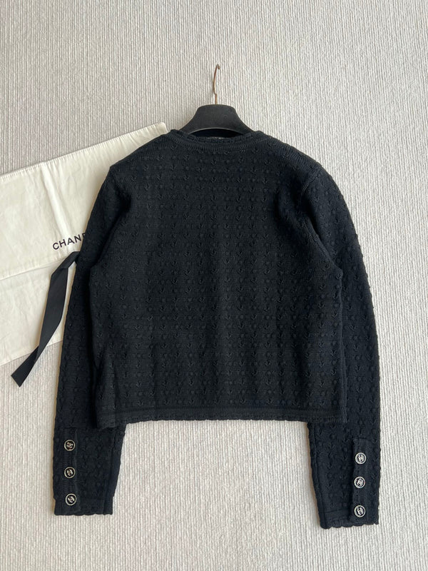 Chanel 25P Cardigan Black Cashmere 220195