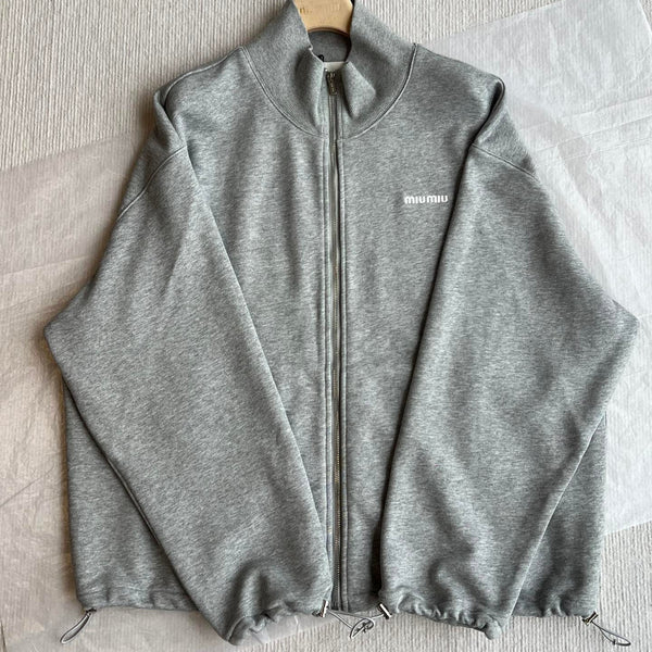 Miu Miu 25 Jacket Grey Wool Mix Cotton