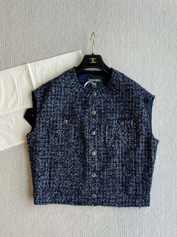 CC 25 Sleeveless Vest Yb Navy Blue Polyamide Cotton 237719