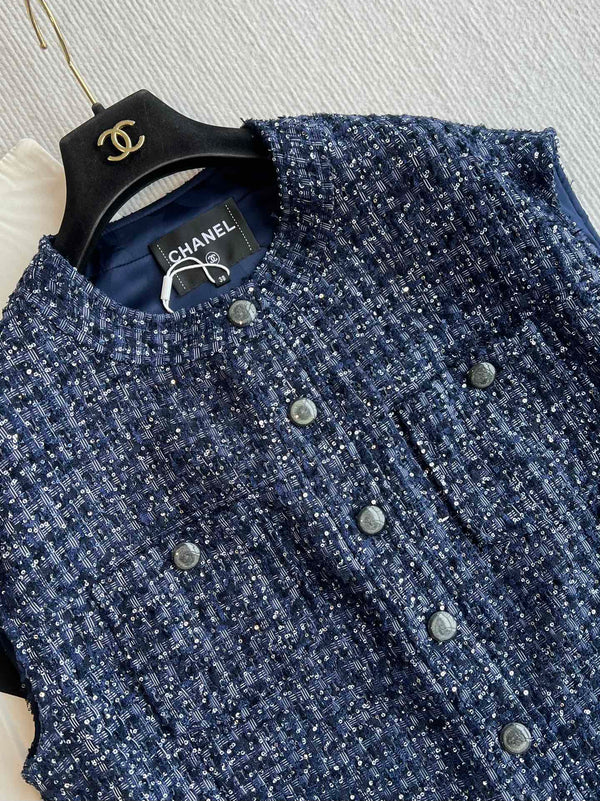 CC 25 Sleeveless Vest Yb Navy Blue Polyamide Cotton 237719