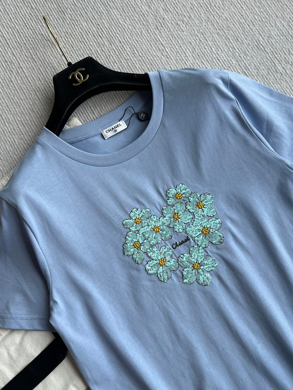 CC 25 Embroidered Sleeves Short Cotton