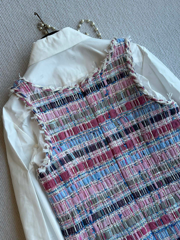 CC 25SS Abito scollo a V con nastri con nappe intrecciate a mano Colorato 277225