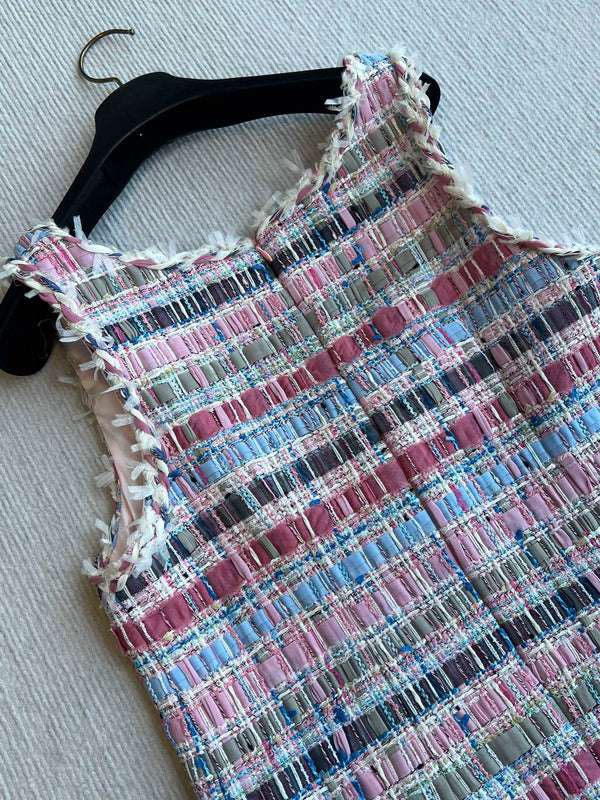 CC 25SS Abito scollo a V con nastri con nappe intrecciate a mano Colorato 277225