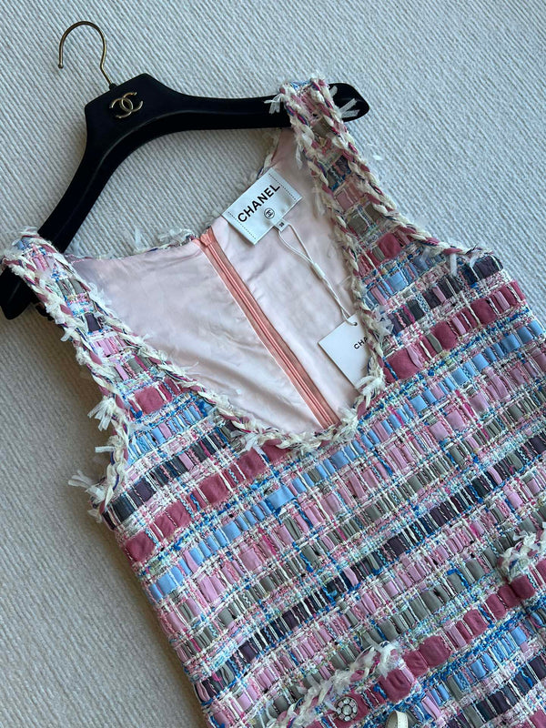 CC 25SS Abito scollo a V con nastri con nappe intrecciate a mano Colorato 277225