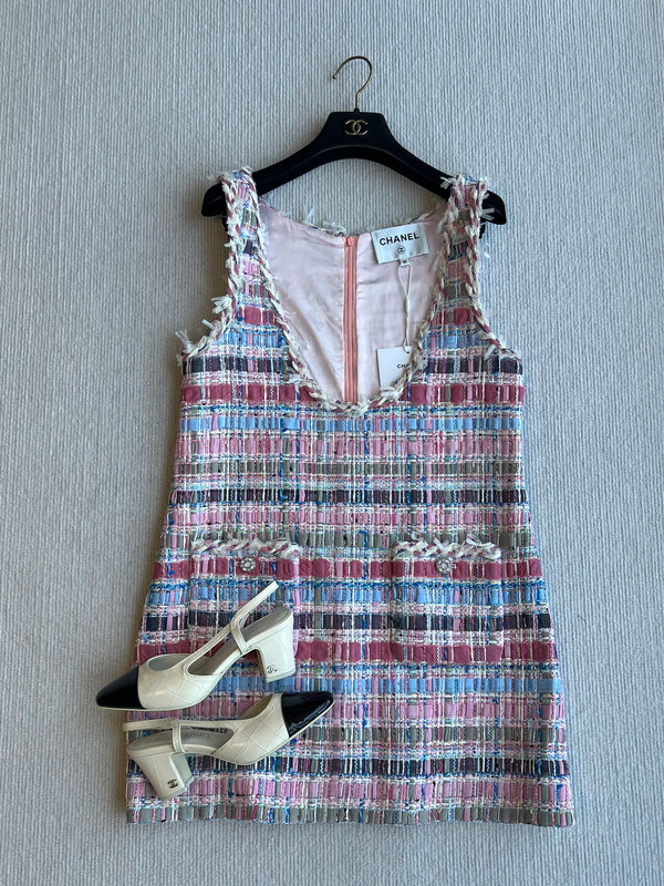 CC 25SS Abito scollo a V con nastri con nappe intrecciate a mano Colorato 277225