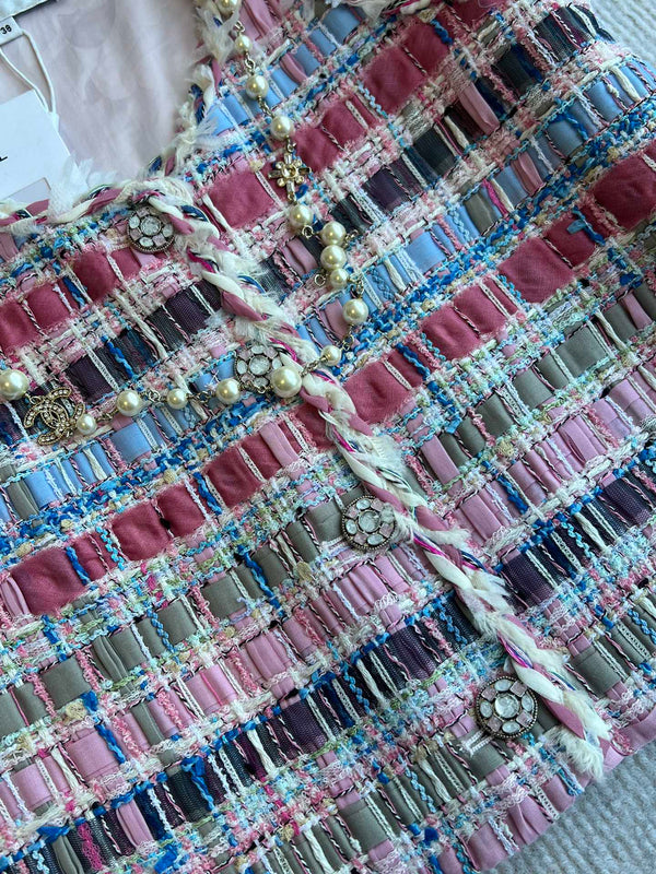 CC 25SS Gilet di lana con nastri con nappe intrecciati a mano Colorato 277206