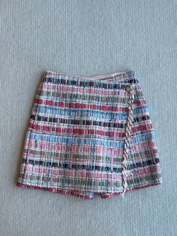 Gonna in lana CC 25SS con nastri intrecciati a mano colorati 277207