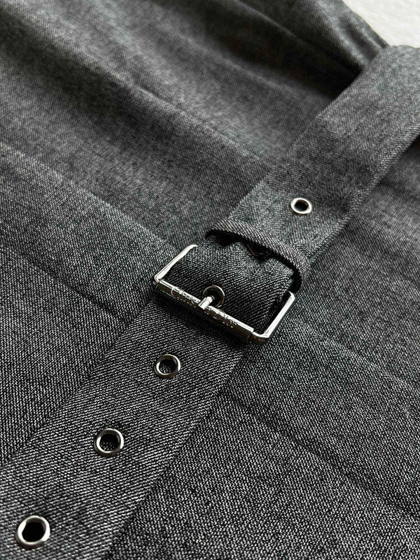 CD 25 Abito Nero Grigio Poliestere Cotone