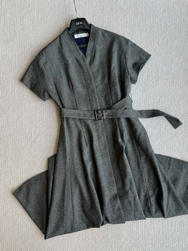 CD 25 Abito Nero Grigio Poliestere Cotone