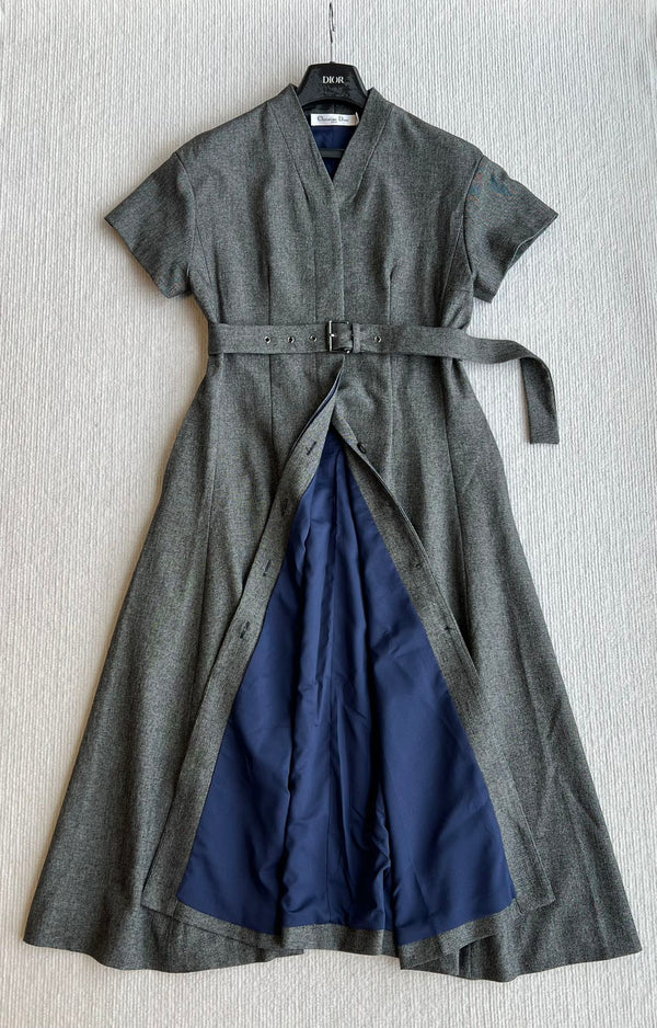 CD 25 Abito Nero Grigio Poliestere Cotone