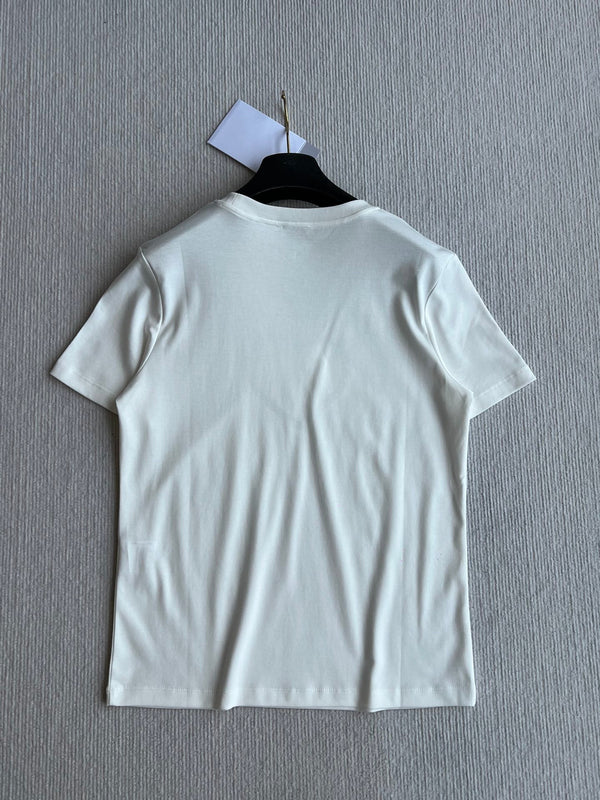 CC 25 Embroidered Beaded Short Sleeve Top Cotton