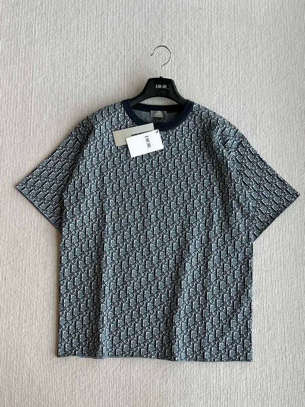 CD 25 Monogramma Blu Grigio Cotone