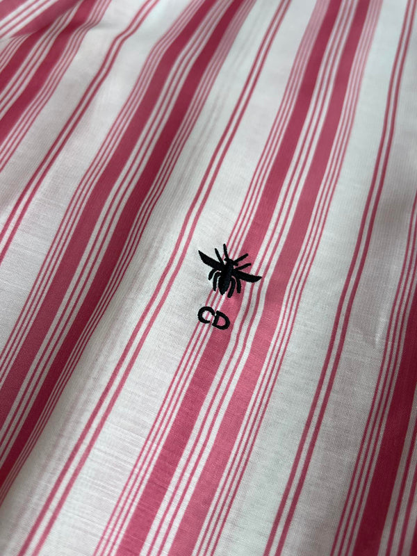 CD 25 Striped Shirt Pink White Cotton