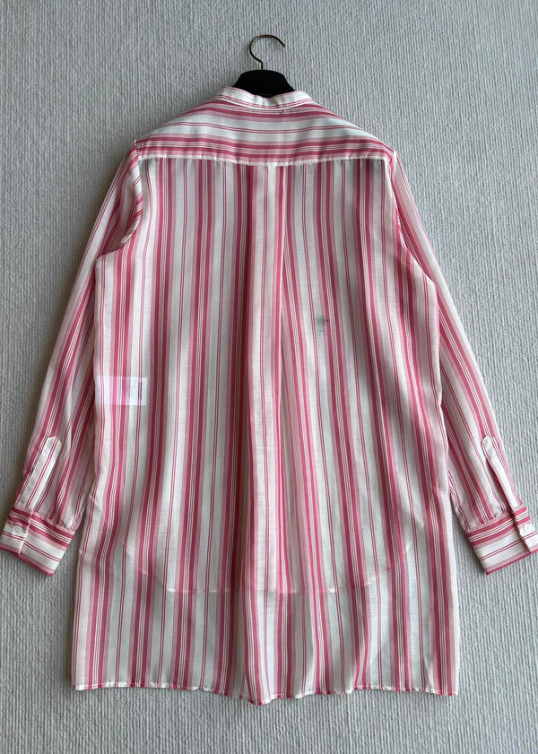 CD 25 Striped Shirt Pink White Cotton